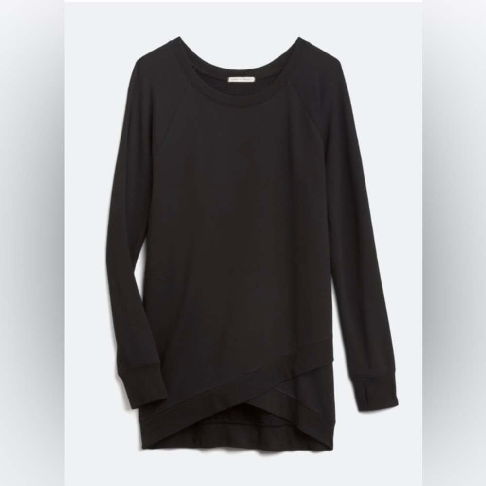 Black Long Sleeve Detail Hem Top